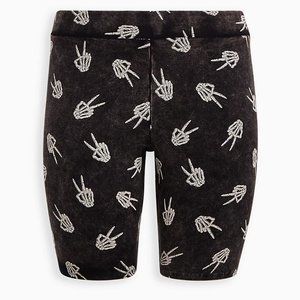Torrid Black Skeleton Print Bike Shorts